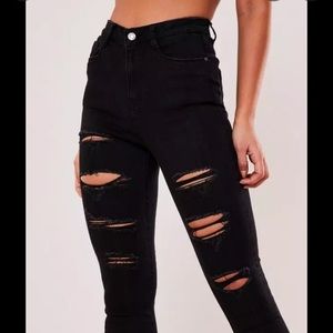 Missguided sinner high waisted black jeans